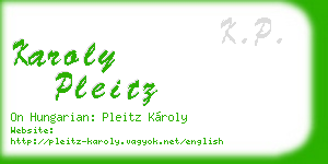 karoly pleitz business card